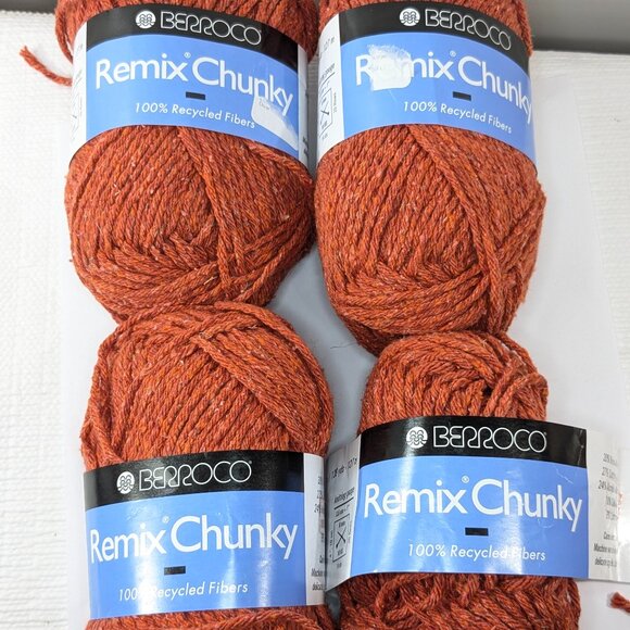 Berroco Remix Chunky yarn skeins color 9997 Apricot orange rust Bulky-5 same lot